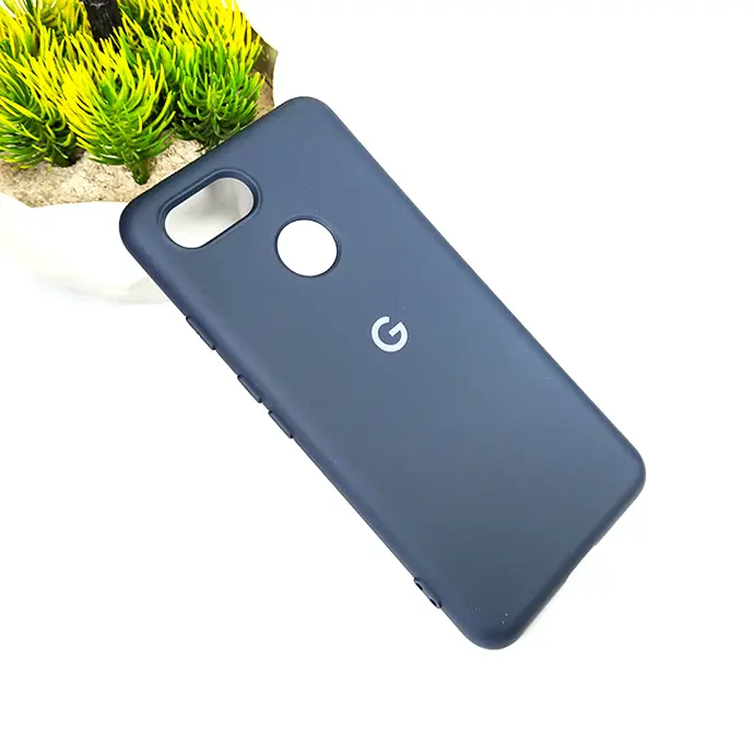 [PO23BGPXL3-1-17] Pixel 3 Soft Silky Back Case Navy Blue • Official Slim Silicone Cover