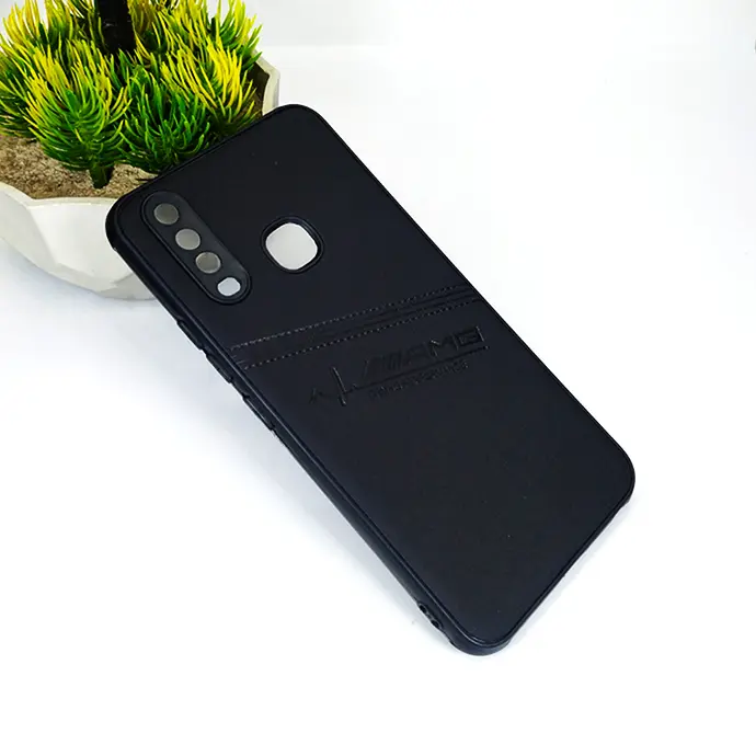 Vivo Y17|Y15|Y12|Y11 AMG Leather Back Case (Black)