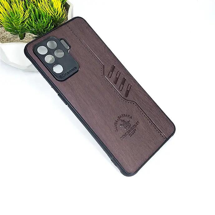 Oppo F19 Pro|A94 Santa Barbara Polo & Racquet Club Leather Back Case (Dark Brown)