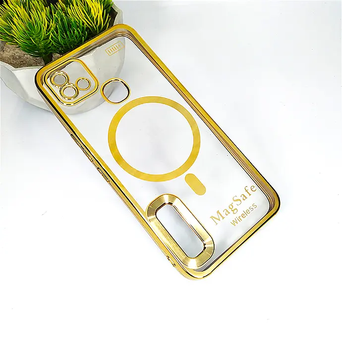 Infinix Hot 10i|Smart 5 Pro Magsafe CD Chrome Back Case (Golden)