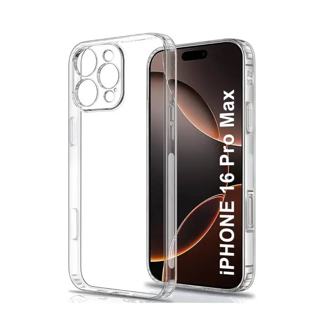 iPhone 16 Pro Max Dust Plug Tpu|Transparent Back Case