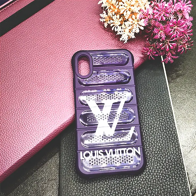 iPhone X/XS Colour Printed Silicone Cooling Mesh Back Case - Purple