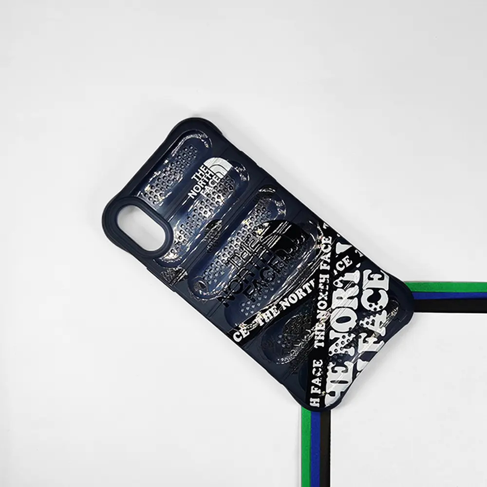 iPhone X/XS Colour Printed Silicone Cooling Mesh Back Case - Navy Blue