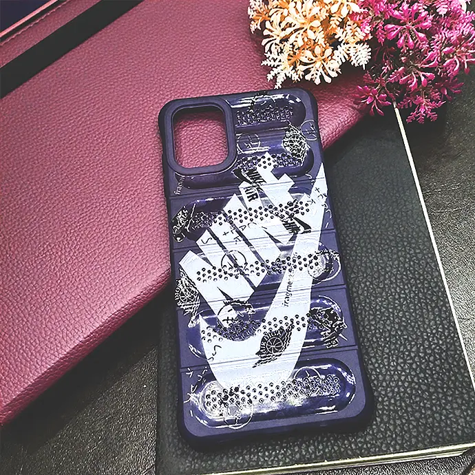 Samsung A06 Colour Printed Silicone Cooling Mesh Back Case (Navy Blue)