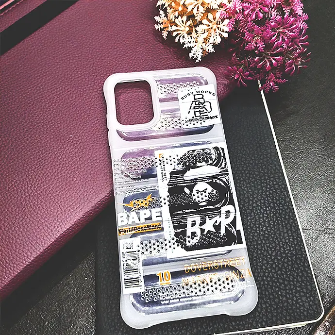 Samsung A06 Colour Printed Silicone Cooling Mesh Back Case (Crystal)