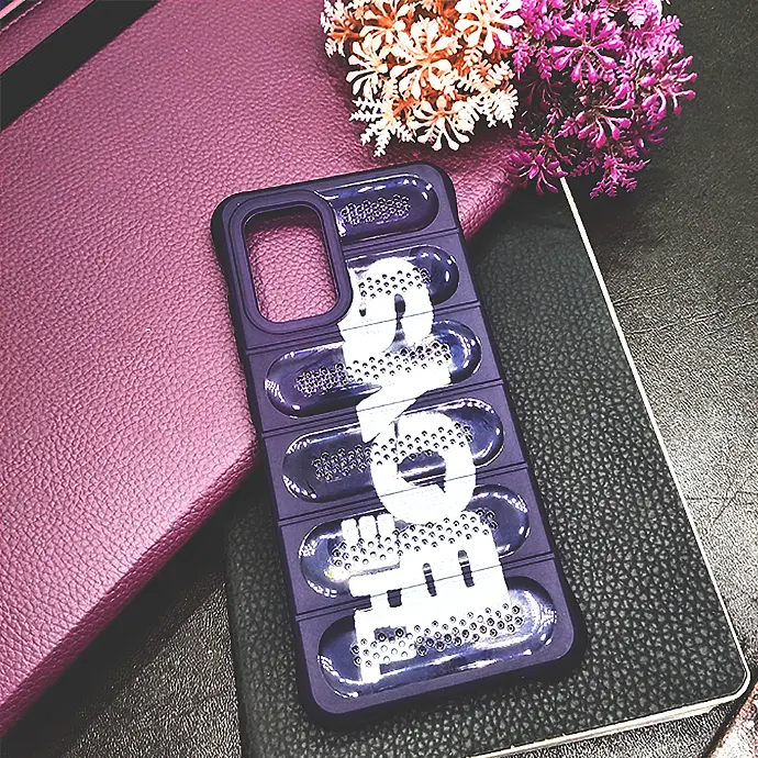 Samsung A32 Colour Printed Silicone Cooling Mesh Back Case - Purple