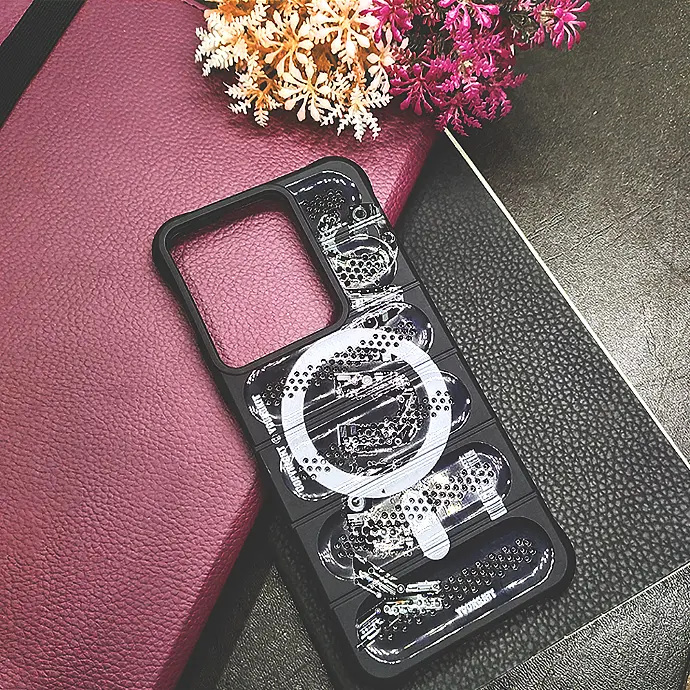 Vivo Y36 Colour Printed Silicone Cooling Mesh Back Case (Black)