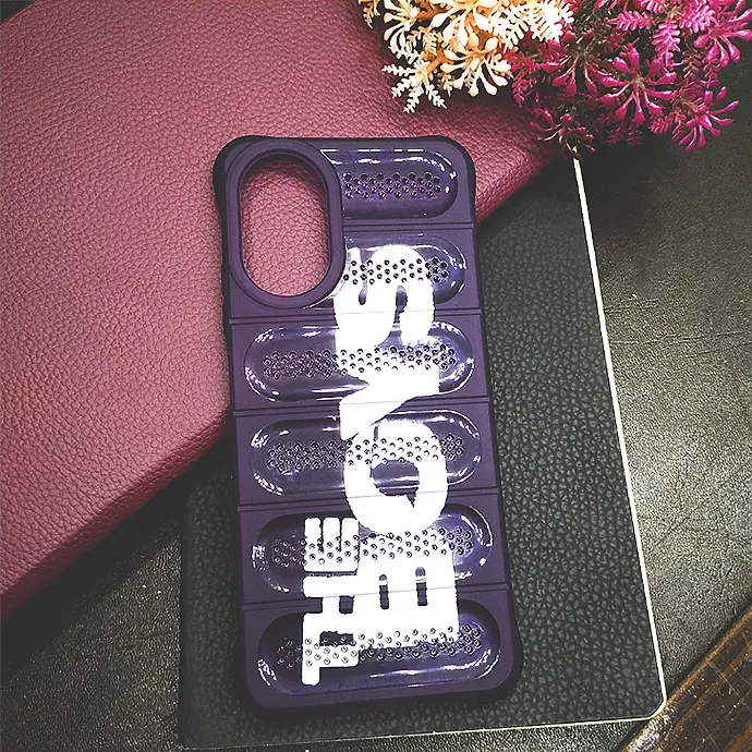 [PO15BOA18-18-12] Oppo A18/A38 Colour Printed Silicone Cooling Mesh Case - Stylish Purple
