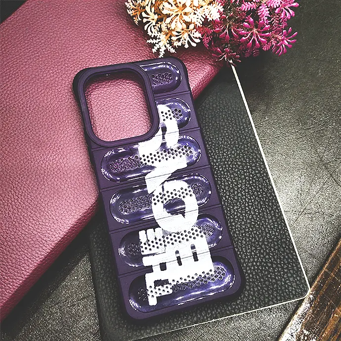Redmi 12 Colour Printed Silicone Cooling Mesh Back Case - Purple