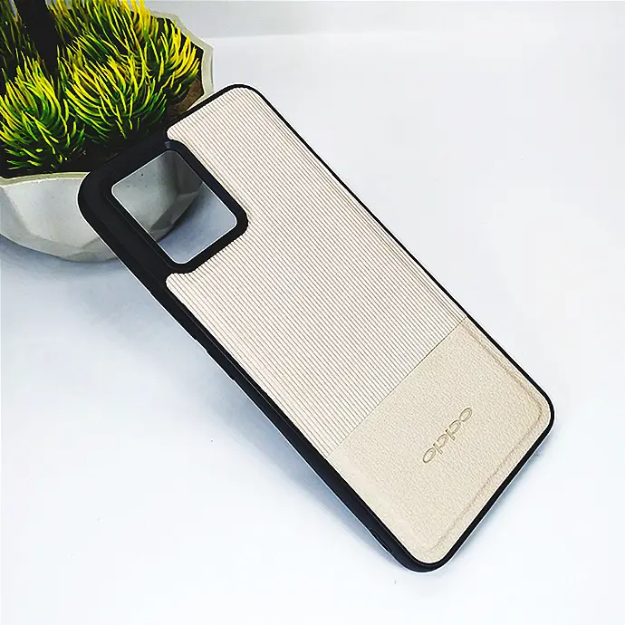 Oppo Realme 8|Realme 8 Pro Lining Texture Leather Logo Back Case (Skin)