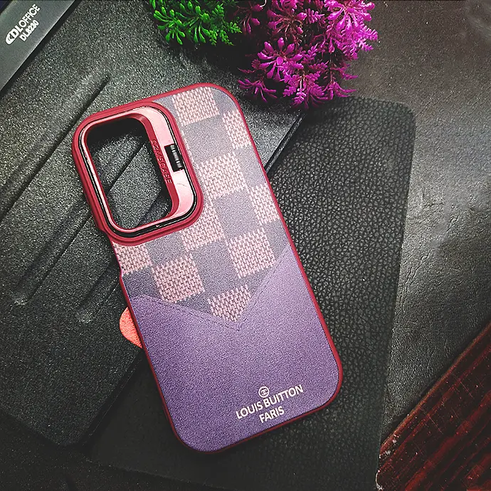 Samsung Galaxy A35 5G Soft Silicone Camera Stand Printed Back Case (Maroon)