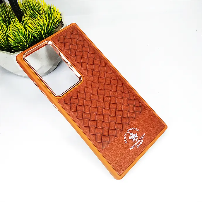 Samsung Galaxy S24 Ultra Leather Texture Santa Barbara Polo & Racquet Club Back Case (Brown)