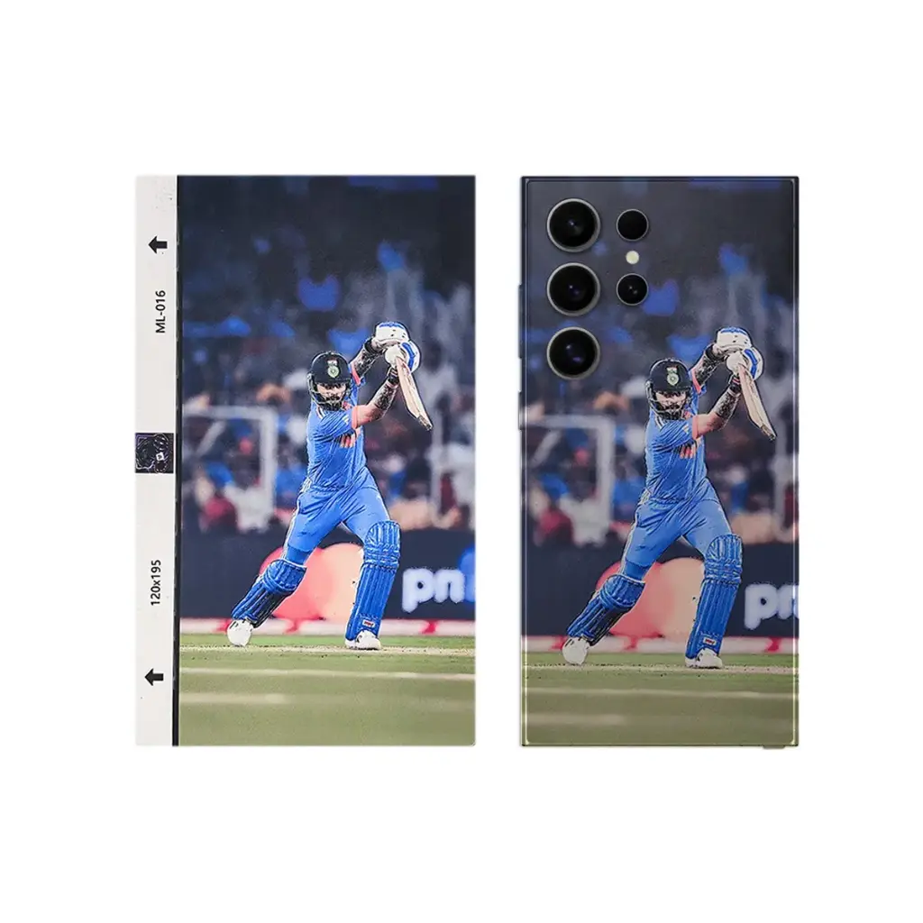 Virat Kohli 3D Printed Mobile Back Skin - Customizable & Sporty Design