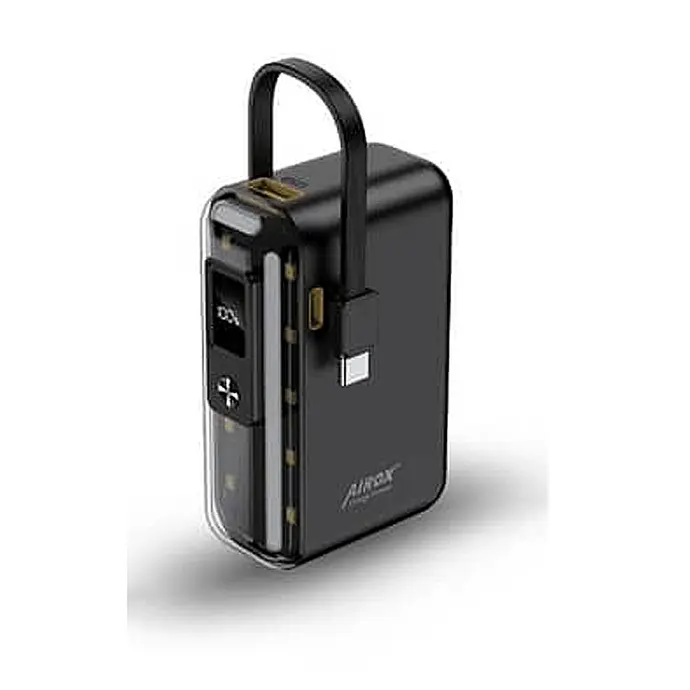 Airox PB-20  10000MAH Power Bank Pocket Size 22.5W Fast Charging With Built In Type C Cable