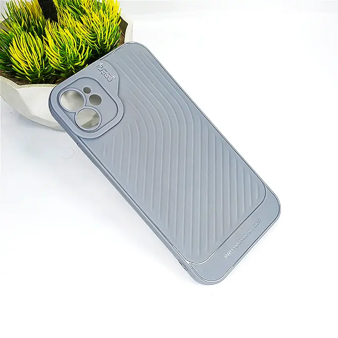 Gray Luxury Carbon Texture Soft Silicone Back Case for iPhone 11