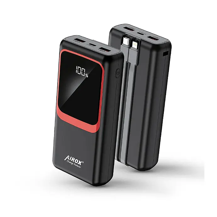 [PB20ARX-3] Airox PB-19 20000mAh Power Bank - 22.5W Fast Charging with Built-in Cable