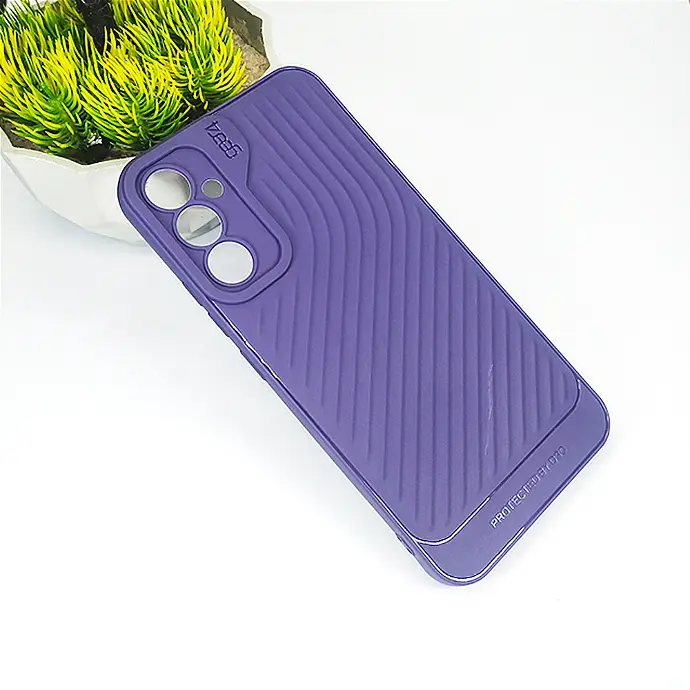 Samsung A34 GEAR 4 Luxuary Carbon Texture Soft Silicone Back Case (Purple)
