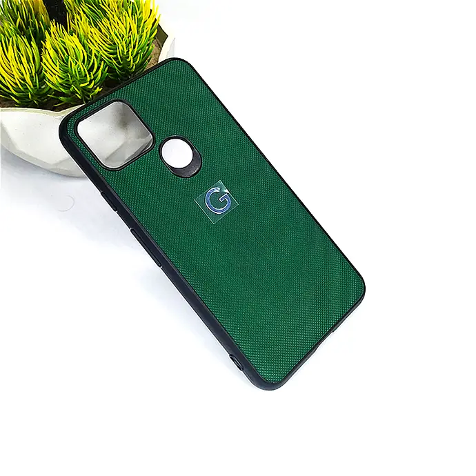 Google Pixel 5A 5G Doated Logo Texture Hard Leather Back Case (Green)