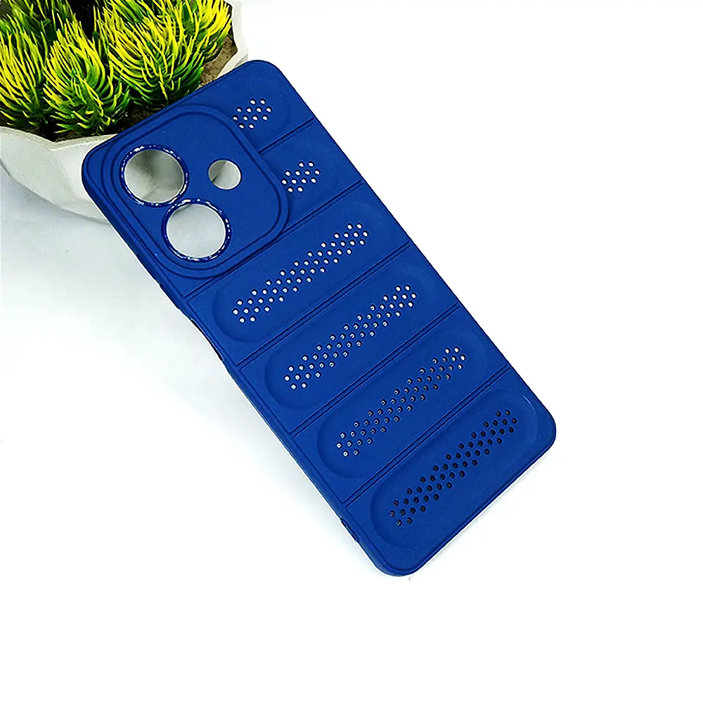 Oppo A3X Cooling Mesh Silicone Back Case (Navy Blue)