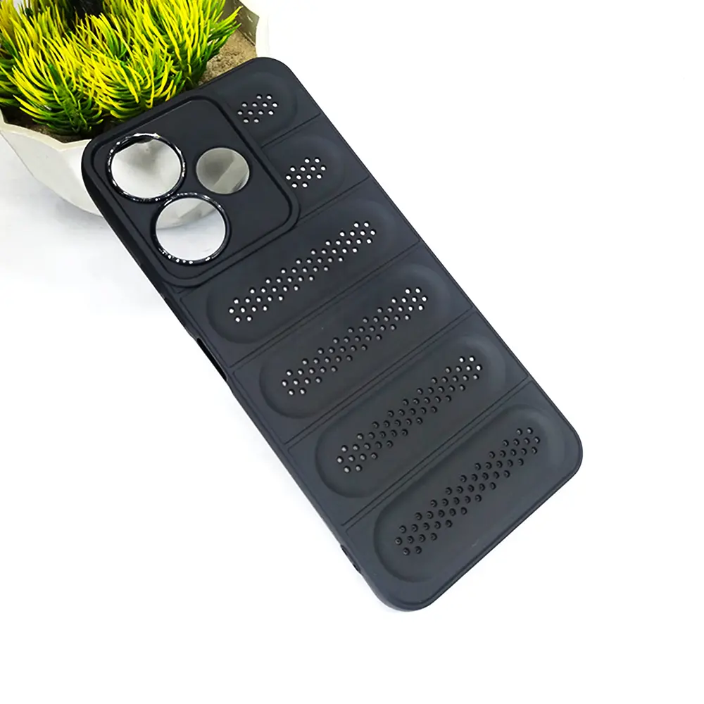Redmi 13 Cooling Mesh Silicone Back Case (Black)