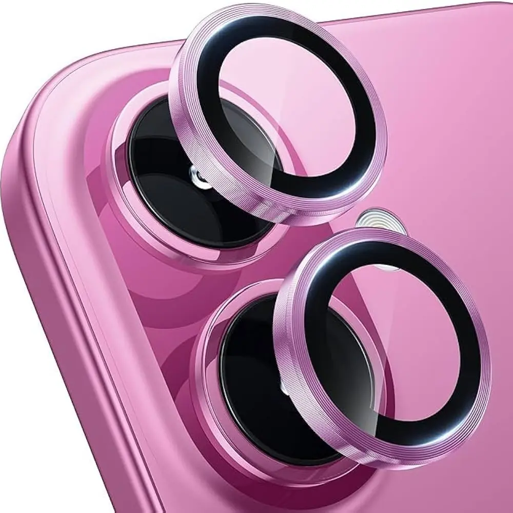Stylish Pink Camera Rings for iPhone 16 Plus - Enhance Your Photography