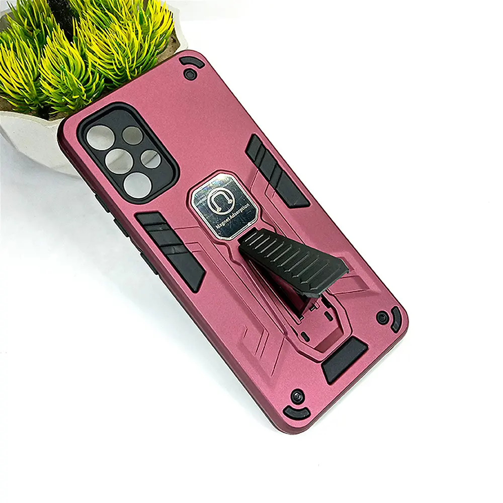 Samsung A32 4G Armor With Stand Back Case (Maroon)