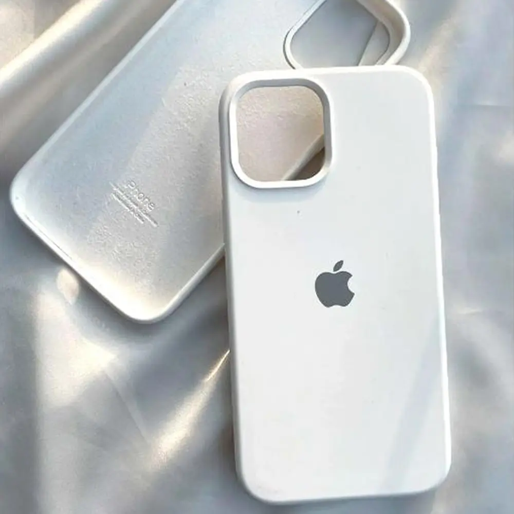 iPhone 13|iPhone 14 Original Official Soft Silky Back Case (White)