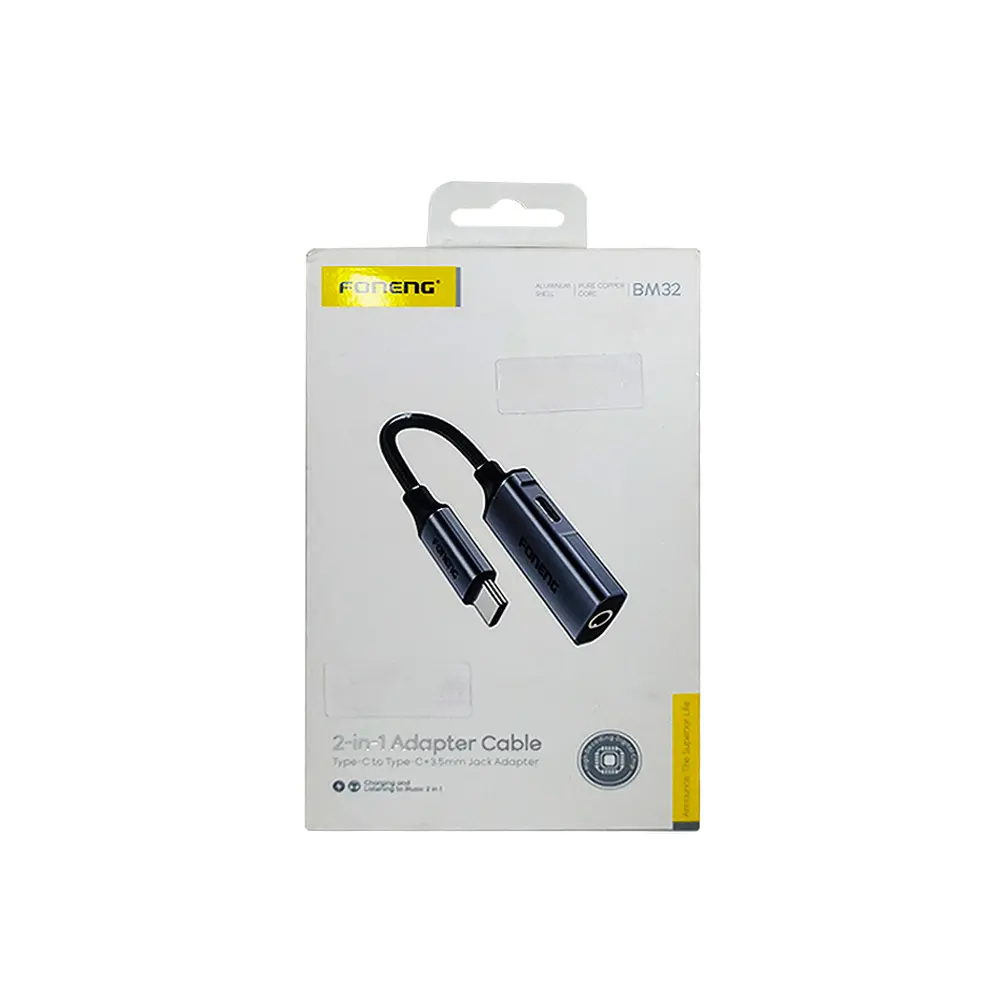 Foneng Type-C to Type-C & 3.5mm Handsfree Connector
