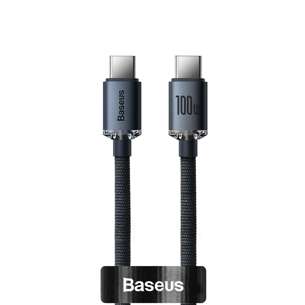 Baseus Crystal Shine Series Fast Charging Data Cable Type-C to Type-C 100W 1.2m | Black
