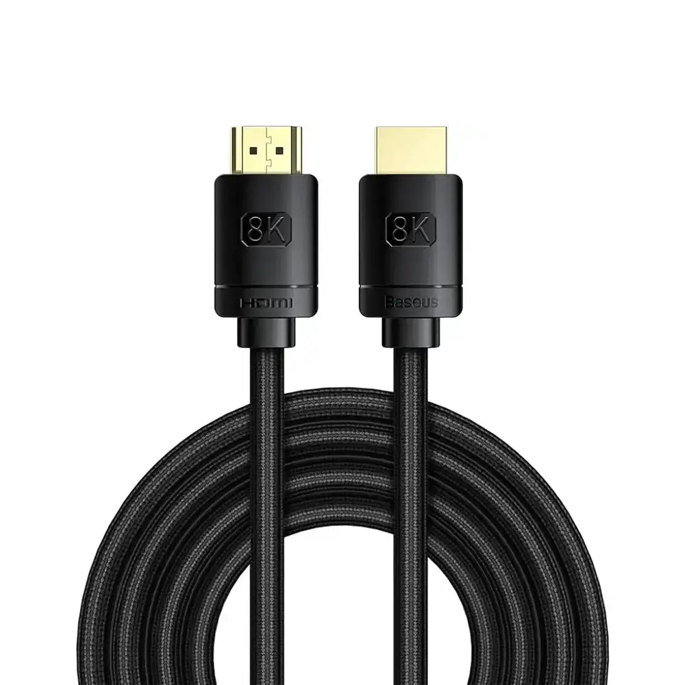 Baseus High Definition HDMI 8K to HDMI 8K Adapter  Cable (Zinc Alloy) 2m | Black