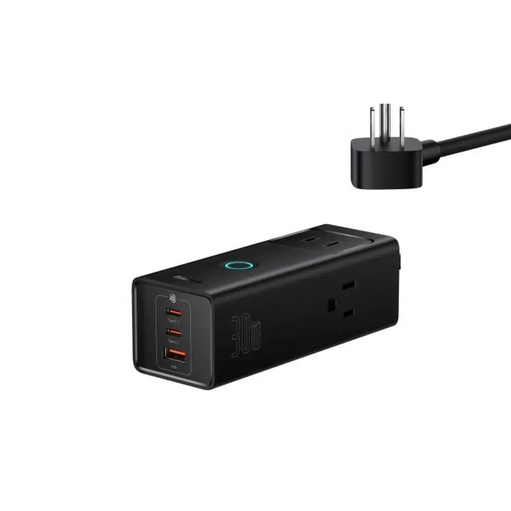 Baseus Power Strip 3AC+1U+2C 30W Lite with 1.5m Power Cord US Cluster | Black