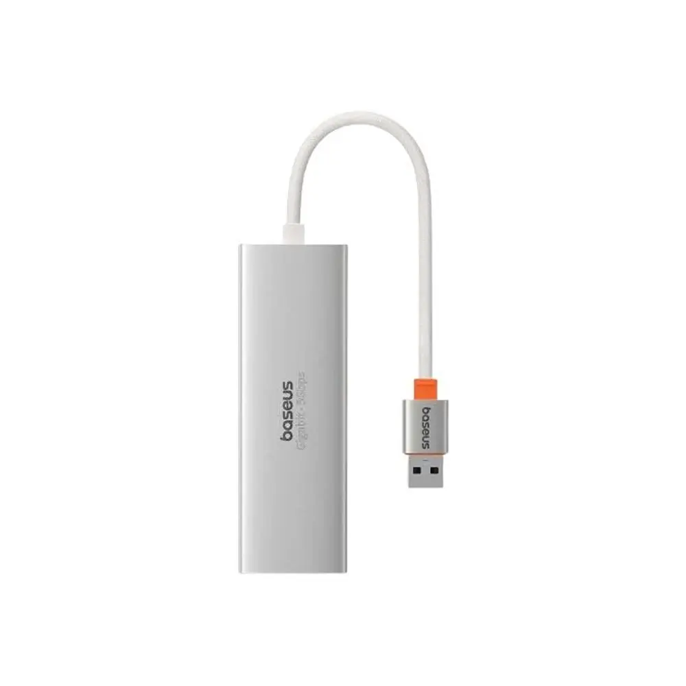 Baseus Portal Joy 4-Port HUB Frost Silver (USBA to USB 3.0*3 + RJ45*1)