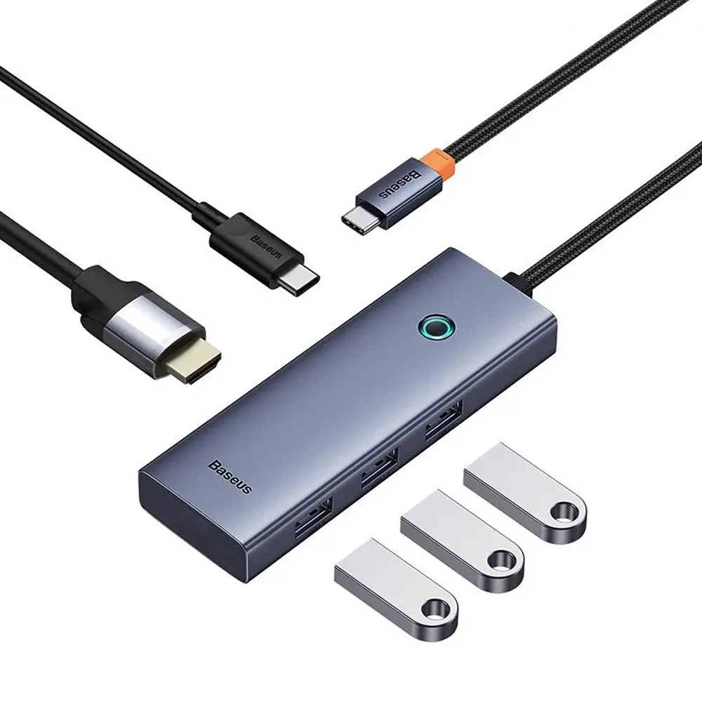 Baseus UltraJoy Series 6-Port HUB Type-C to HDMI4K@60Hz*1 + USB3.0*2 + USB2.0*1 + Type-C 3.0*1 + PD*1）