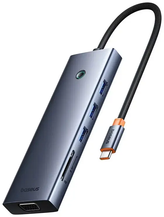 Baseus UltraJoy Series 10-Port HUB Type-C to  HDMI4K@60Hz*1 + VGA*1 + USB  3.0*3 + PD*1 + RJ45*1 + SD/TF*1 + 3.5mm*1）