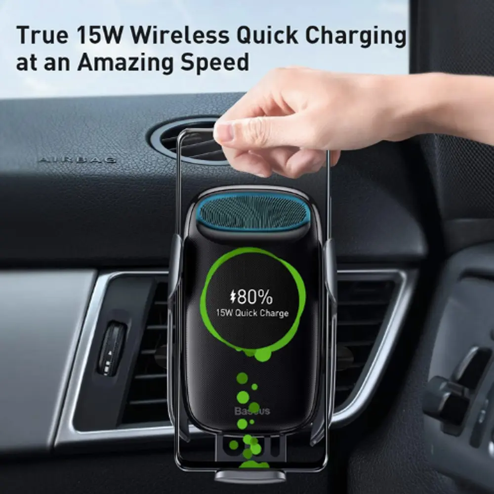 Baseus Milky Way Electric Bracket Wireless Charger (15W) | Black