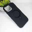 iPhone 16 Pro Max J-CASE Liquidity Armour Bracket&Magsafe Soft Liquid Official Silicone Back Case (Black)