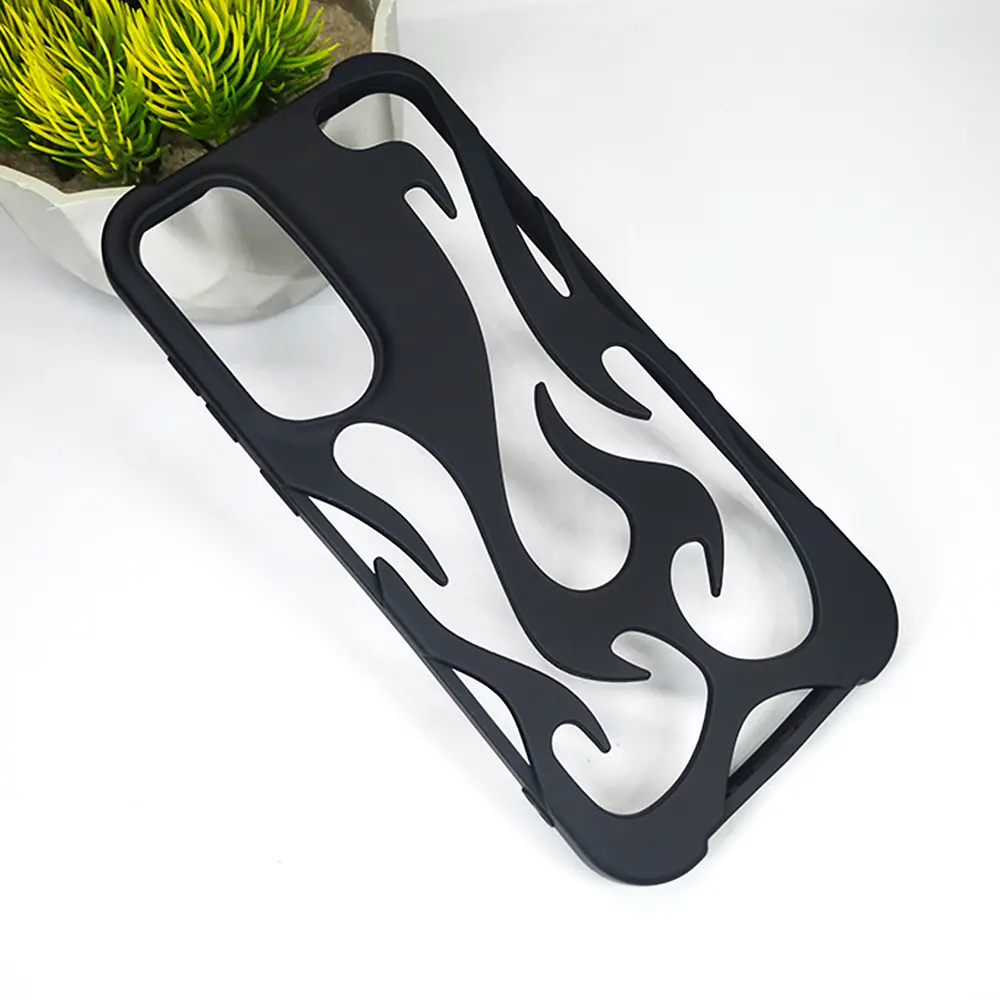 Samsung Galaxy A14 FlameFlex Metal Feel Flexible Shock Proof Case (Black)