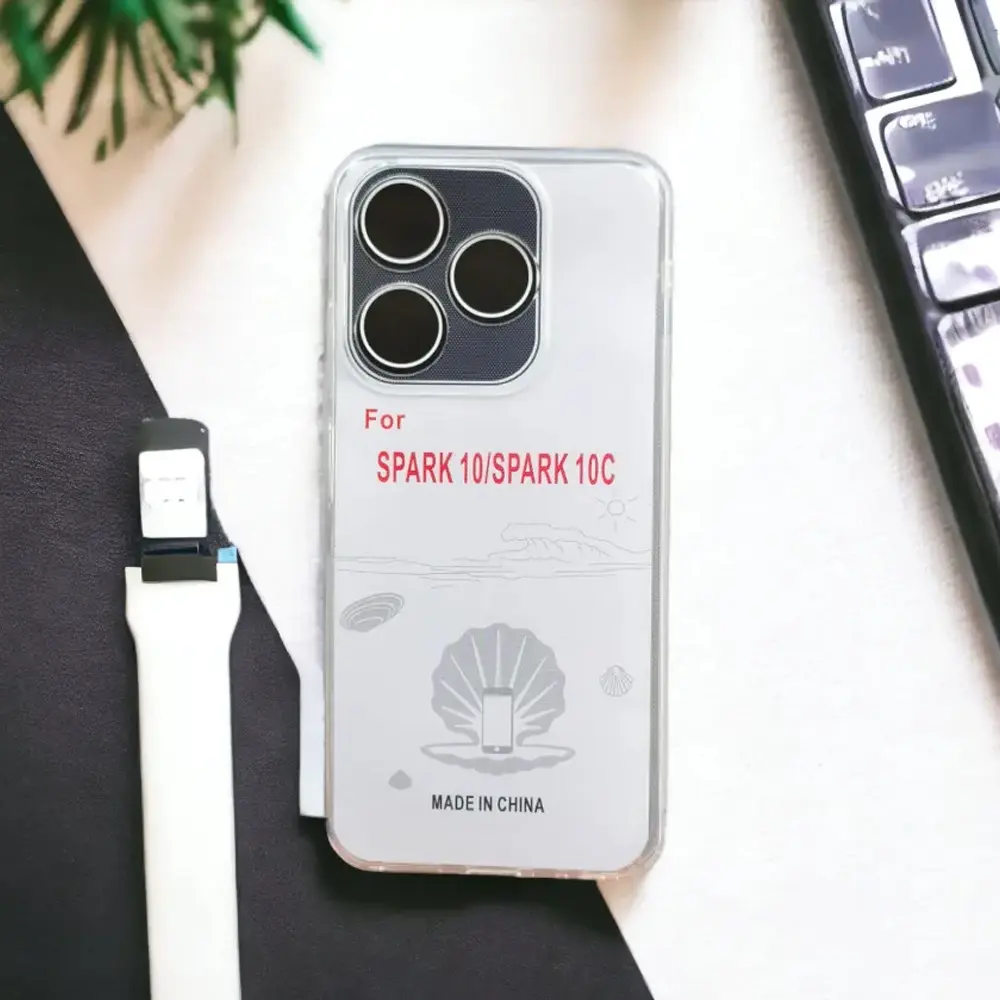 Tecno Spark 10C|Spark 10 Dust Plug TPU|Transparent Back Case