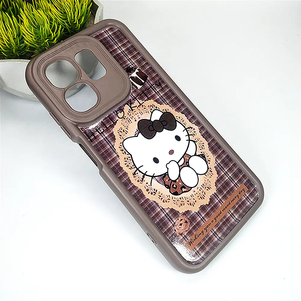Infinix Hot 50i|Smart 9 Printed Soft Silicone Back Case (Dark Brown)