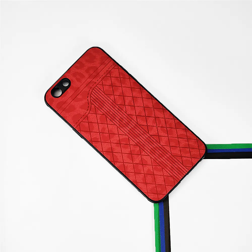 Oppo F3 Lining Leather Texture Back Case (Red)