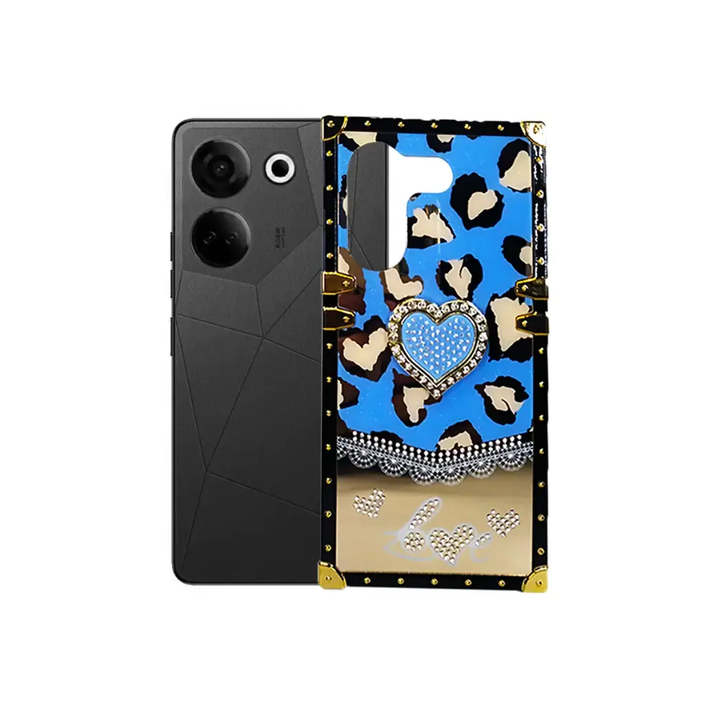 Tecno Camon 20 Pro|Camon 20 Ladies Luxury LV Case With Back Ring (Sky Blue)
