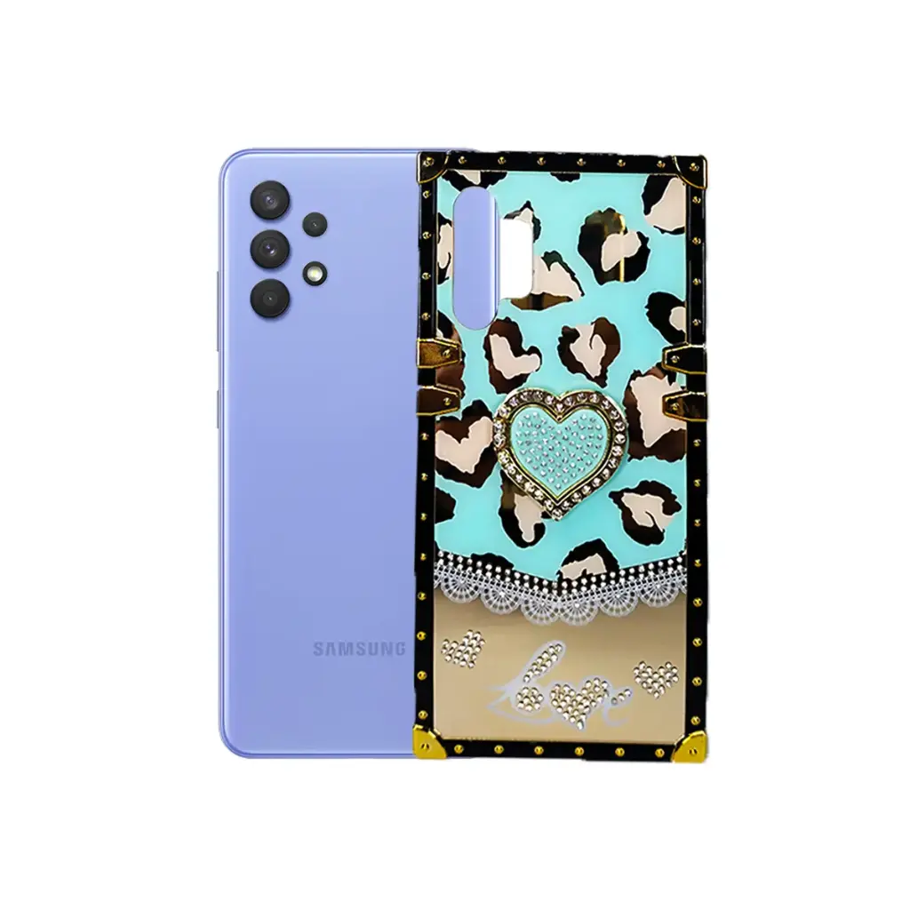 [PO60BSA32-5-14] Samsung A32 Ladies Luxury LV Case With Back Ring (C-Green)