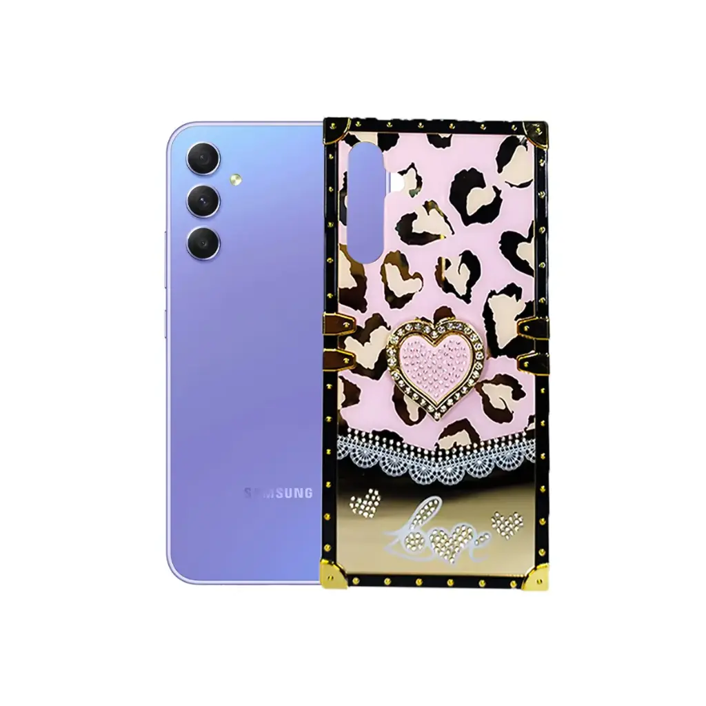 [PO60BSA34-5-22] Samsung A34 Ladies Luxury LV Case With Back Ring (Baby Pink)