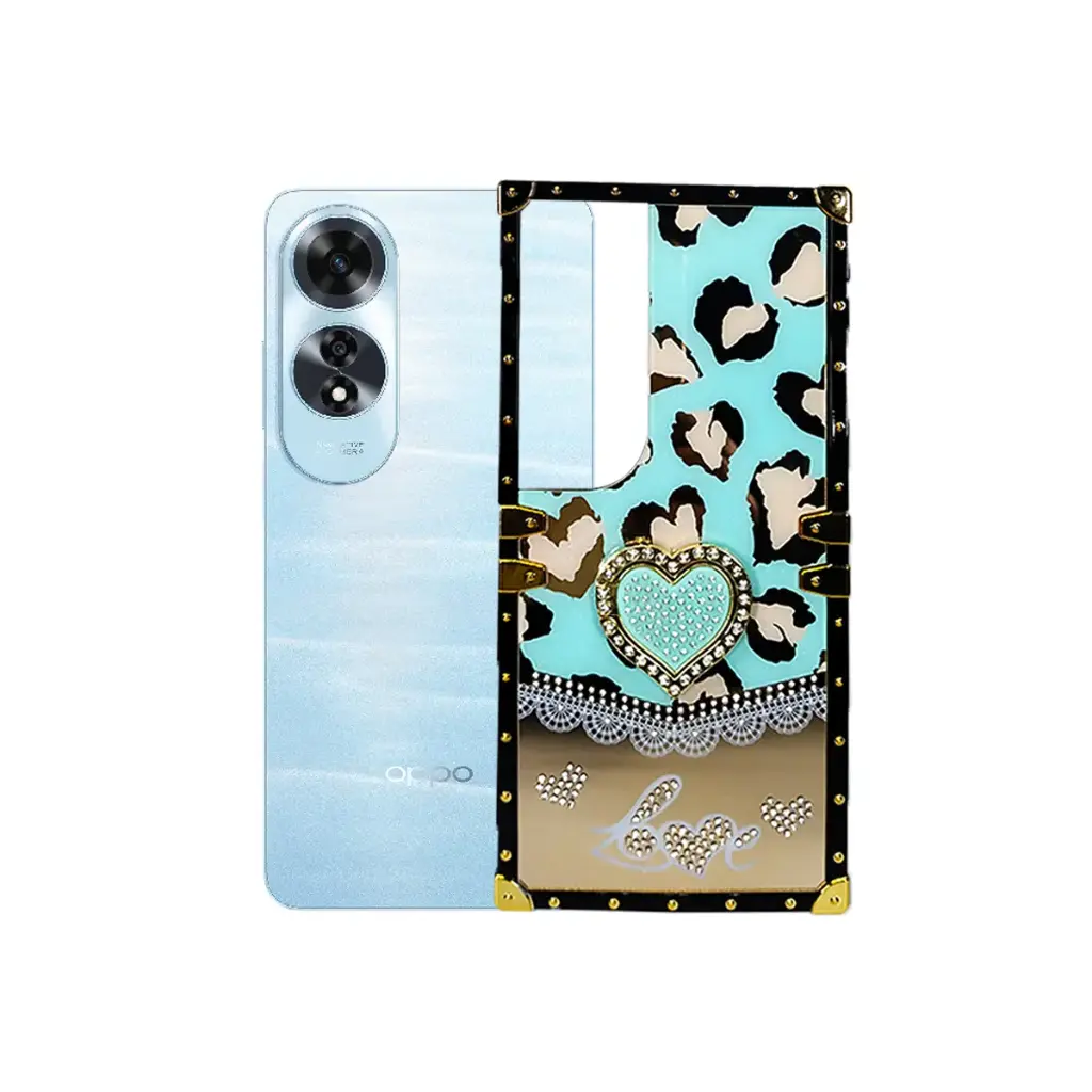[PO60BOA60-5-14] Oppo A60 Ladies Luxury LV Case With Back Ring (C-Green)