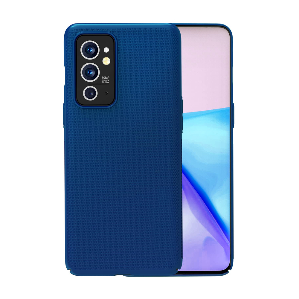 OnePlus 8T|OnePlus 9R (Nillkin) Leather Super Frosted Shield Matte Back Case (Navy Blue)