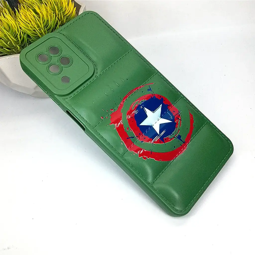 Samsung A12/M12 Puffer Back Print Soft Silicone Case - Green