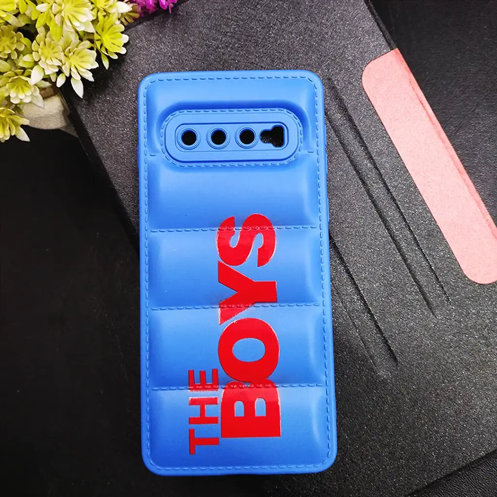 [PO14BSS10-18-3] Samsung Galaxy S10 Blue 3D Puffer Back Printed Soft Silicone Case