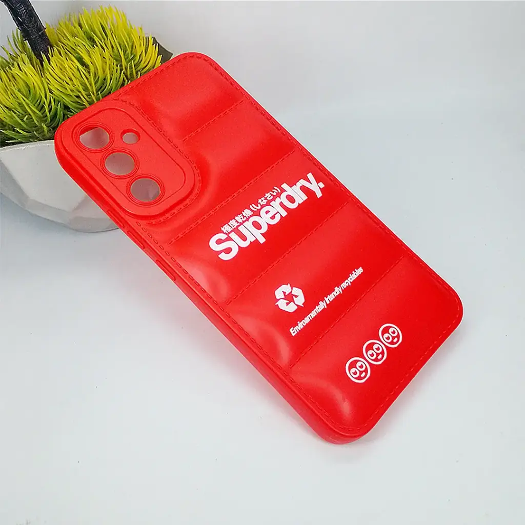 [PO14BSA34-18-4] Samsung Galaxy A34 3D Puffer Silicone Case - Red Soft Protection
