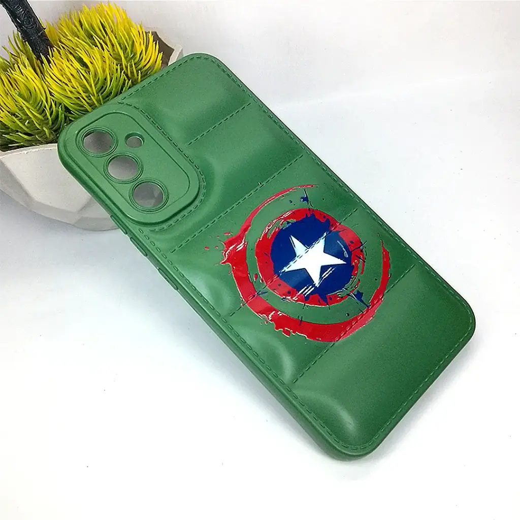 [PO14BSA34-18-11] Samsung Galaxy A34 3D Puffer Soft Silicone Back Case - Green