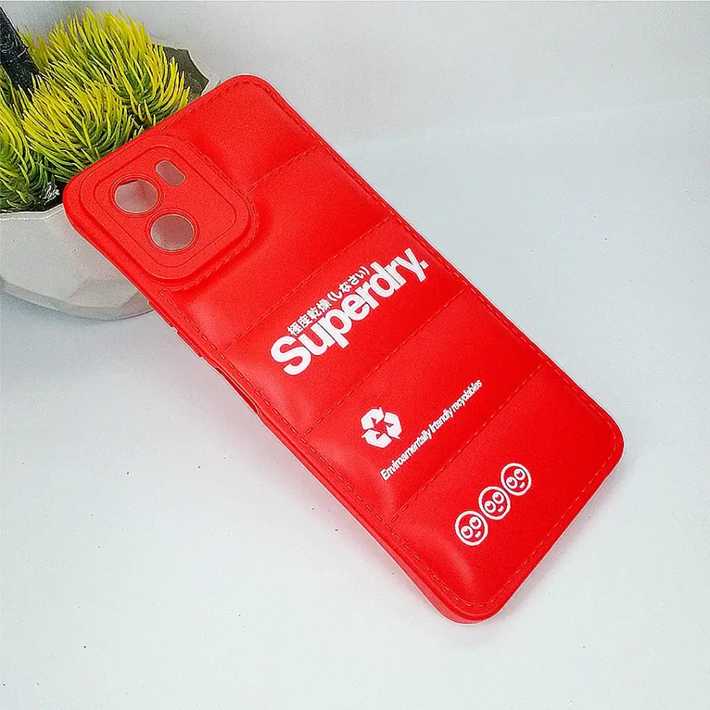 3D Puffer Printed Soft Silicone Case for Vivo Y15s/Y15c/Y01 - Red